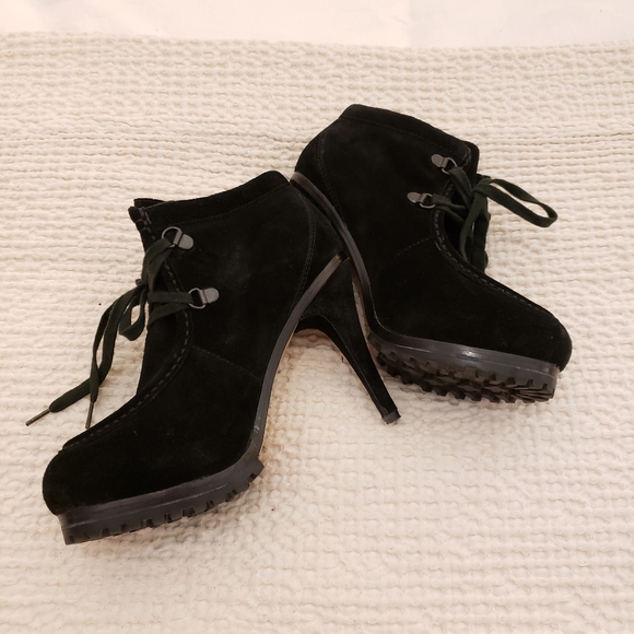 ASH Poppy Suede High-Heeled Lace Up Booties - Picture 6 of 8